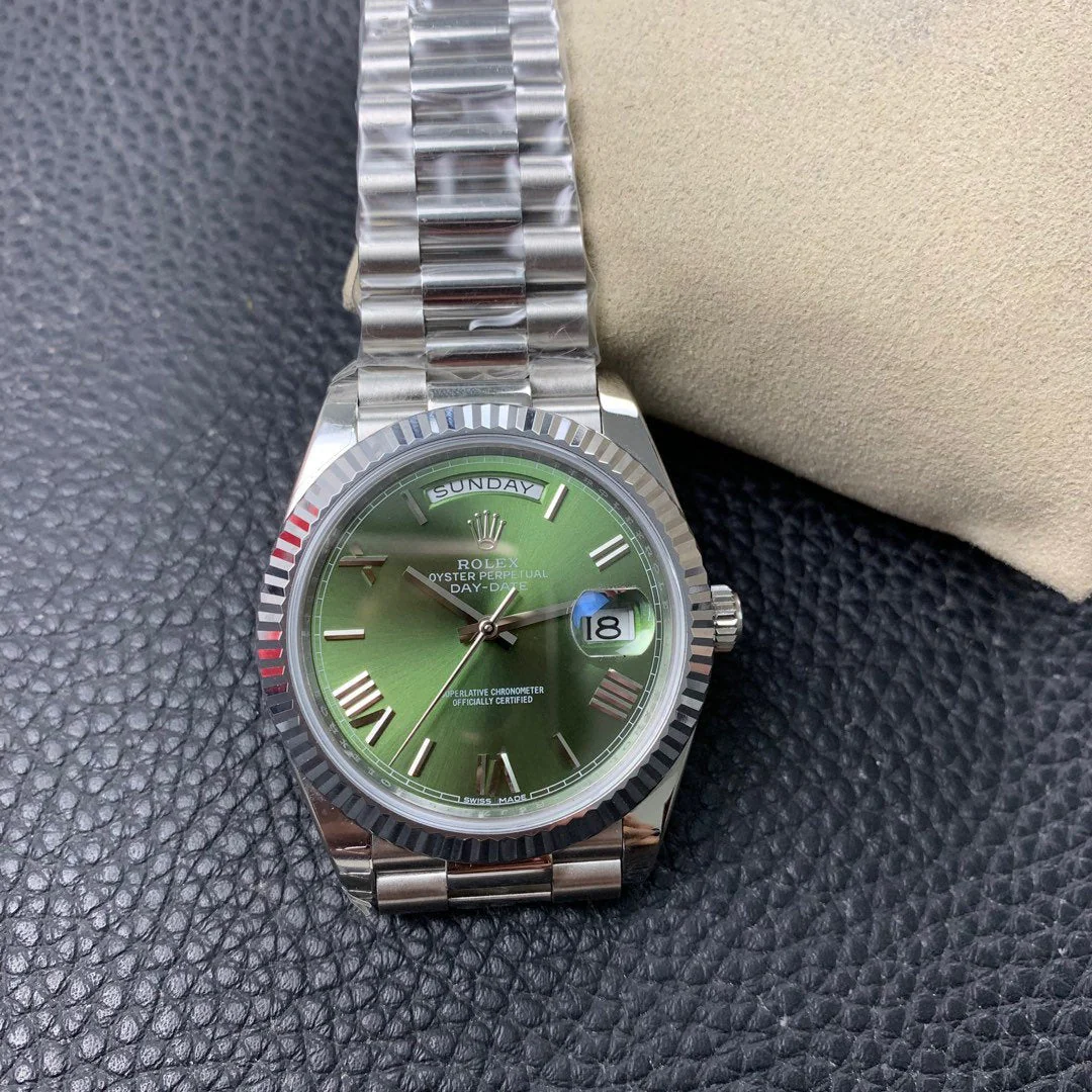 DAY-DATE 41MM STAINLESS STEEL CASE GREEN DIAL
