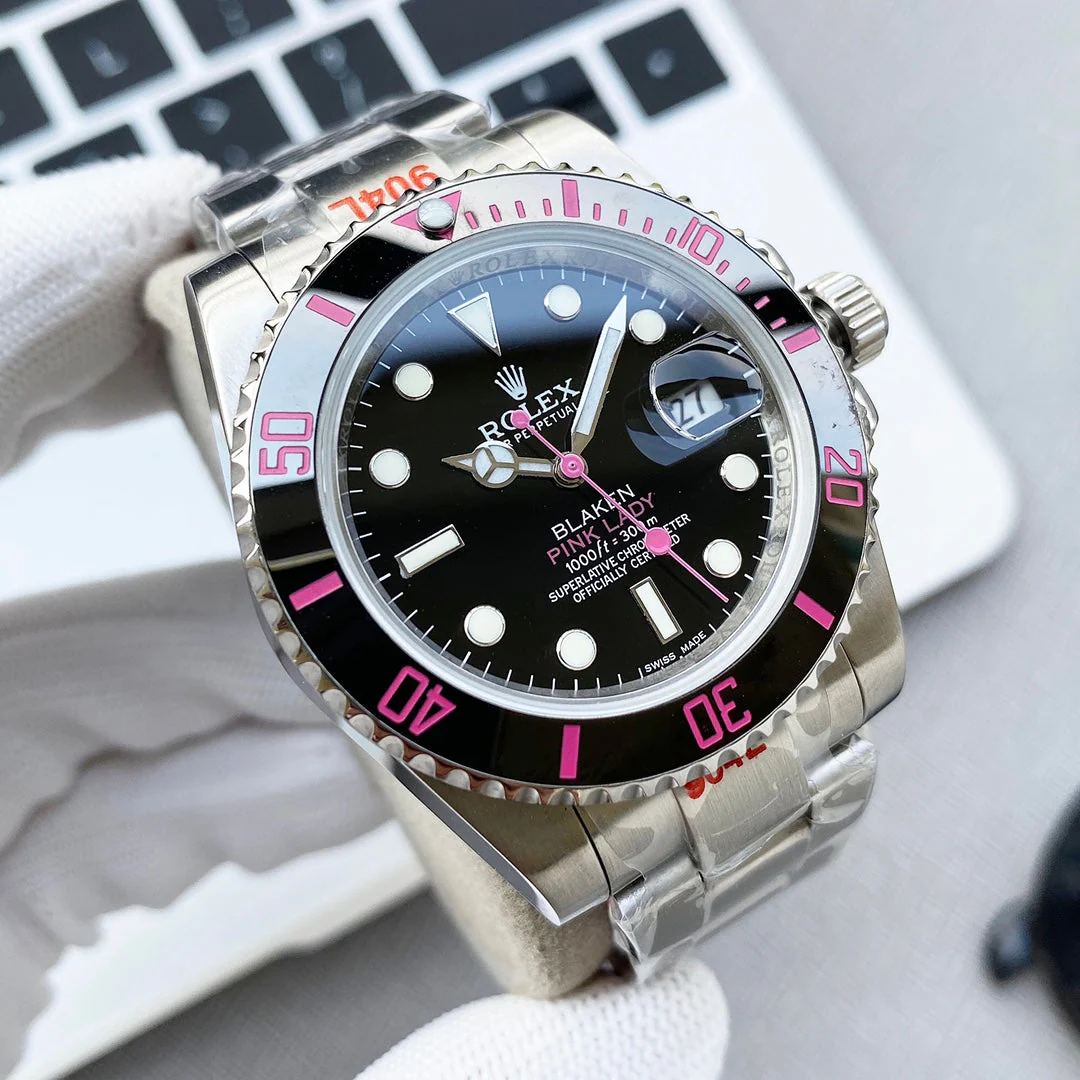 SUBMARINER DATE 40MM CUSTOM PURPLE BEZEL BLACK DIAL