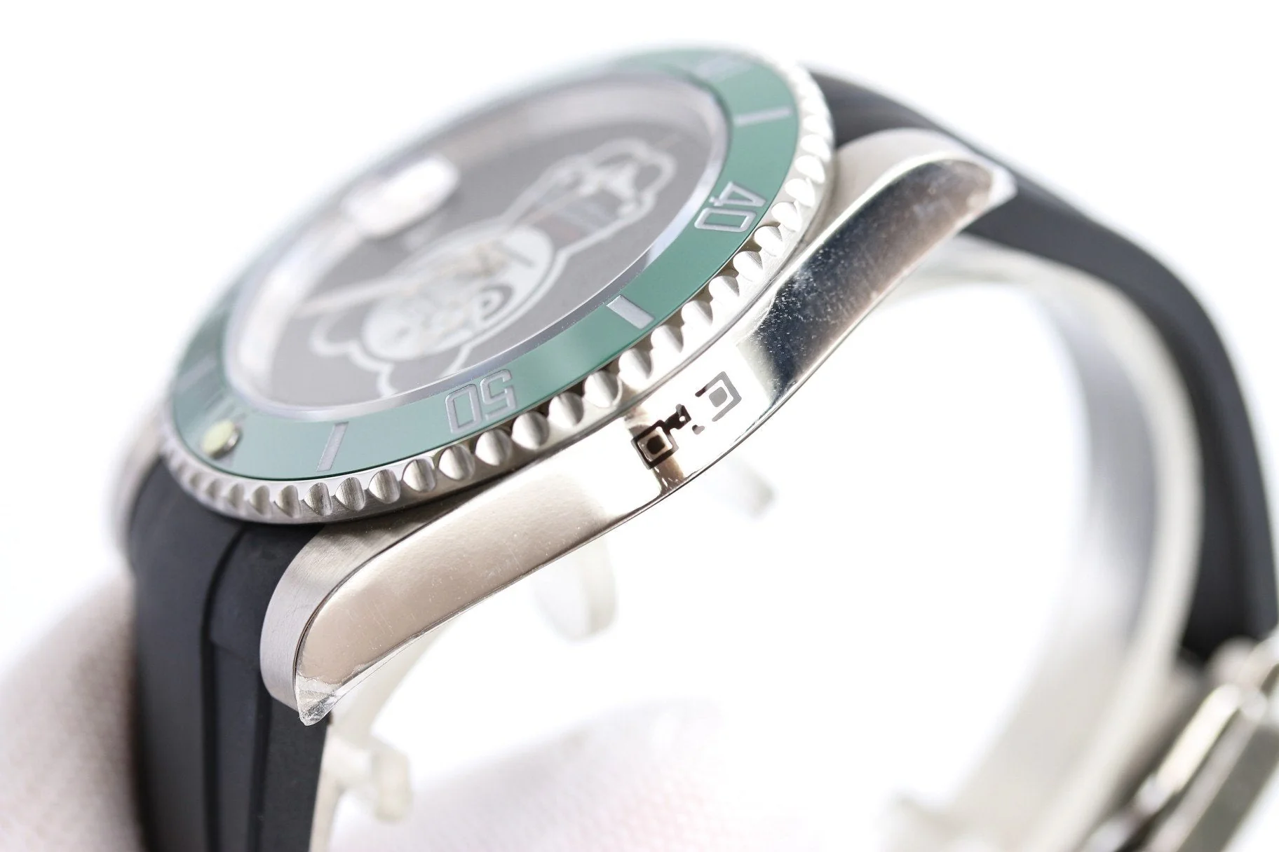 SUBMARINER DATE 40MM CUSTOM STEEL GREEN BEZEL BLACK BEAR DIAL