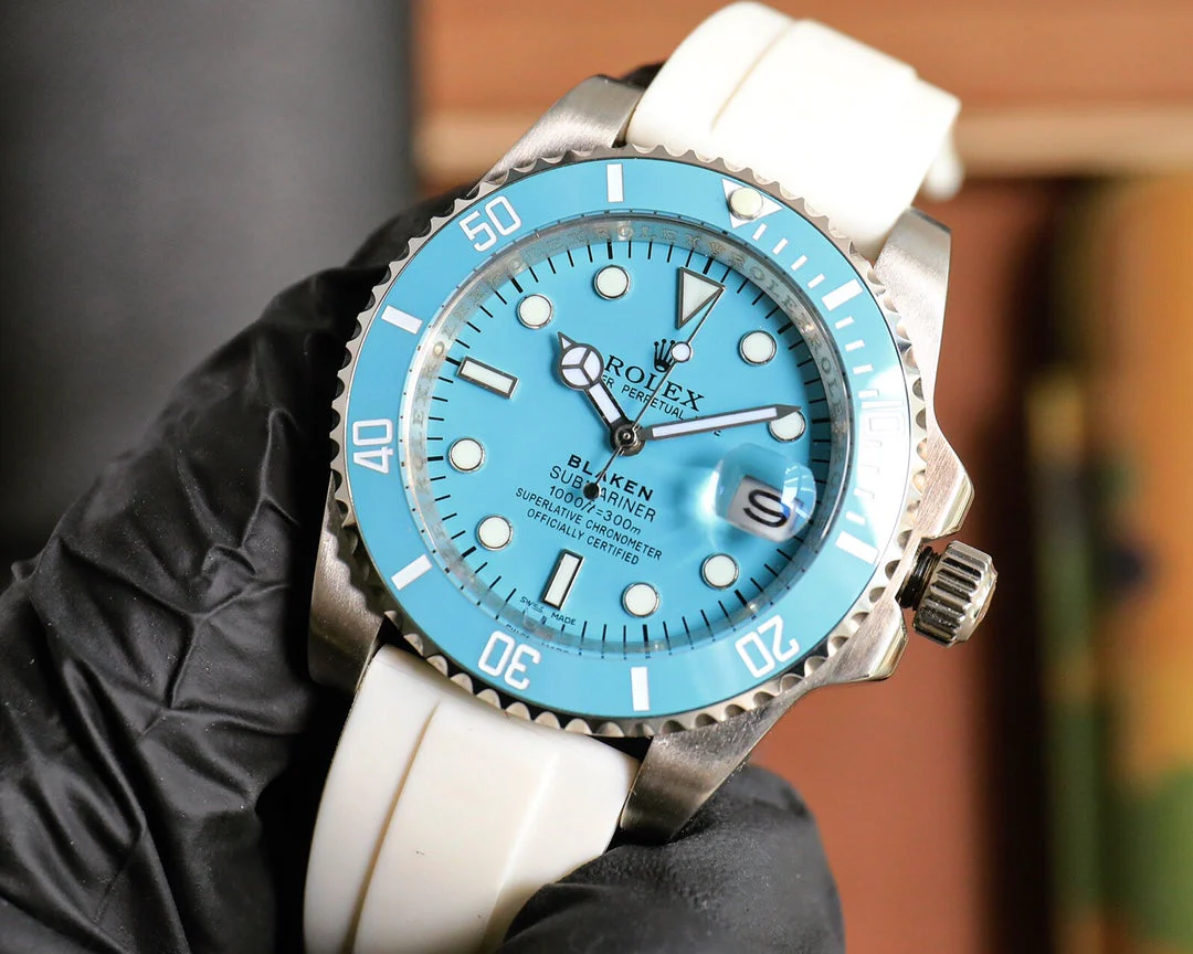 Rolex Blaken Submariner 40mm White Blue