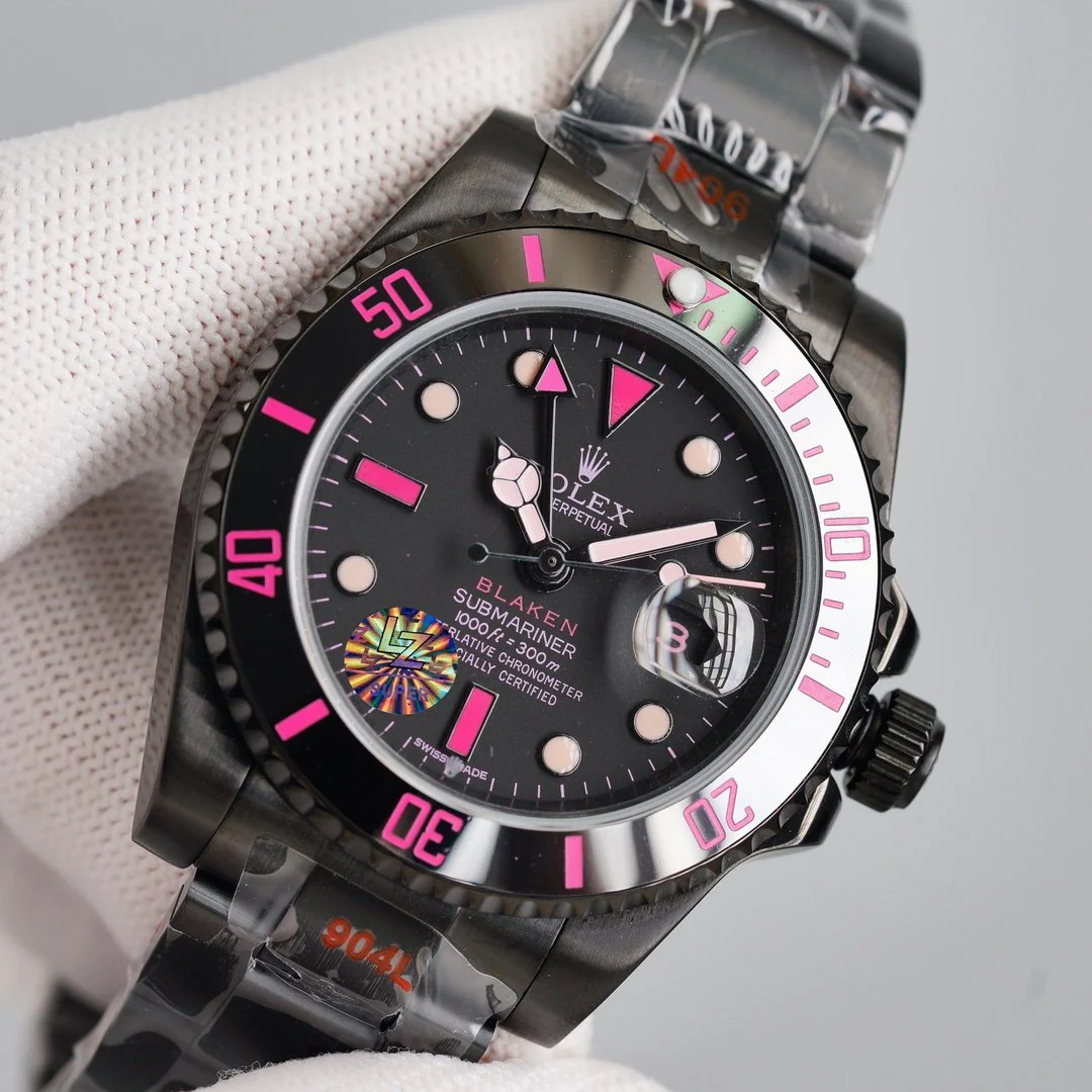 SUBMARINER CUSTOM BLAKEN BLACK PINK NUMERALS