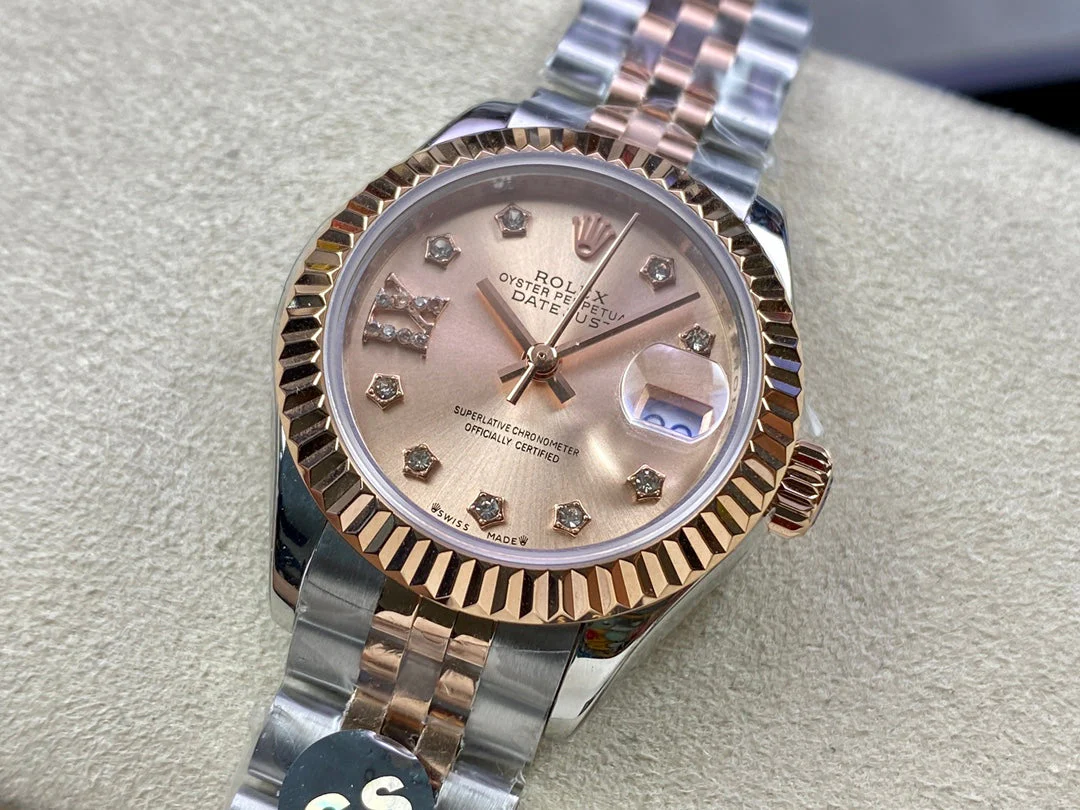 DATEJUST 28 TWO-TONE PINK GOLD STEEL
