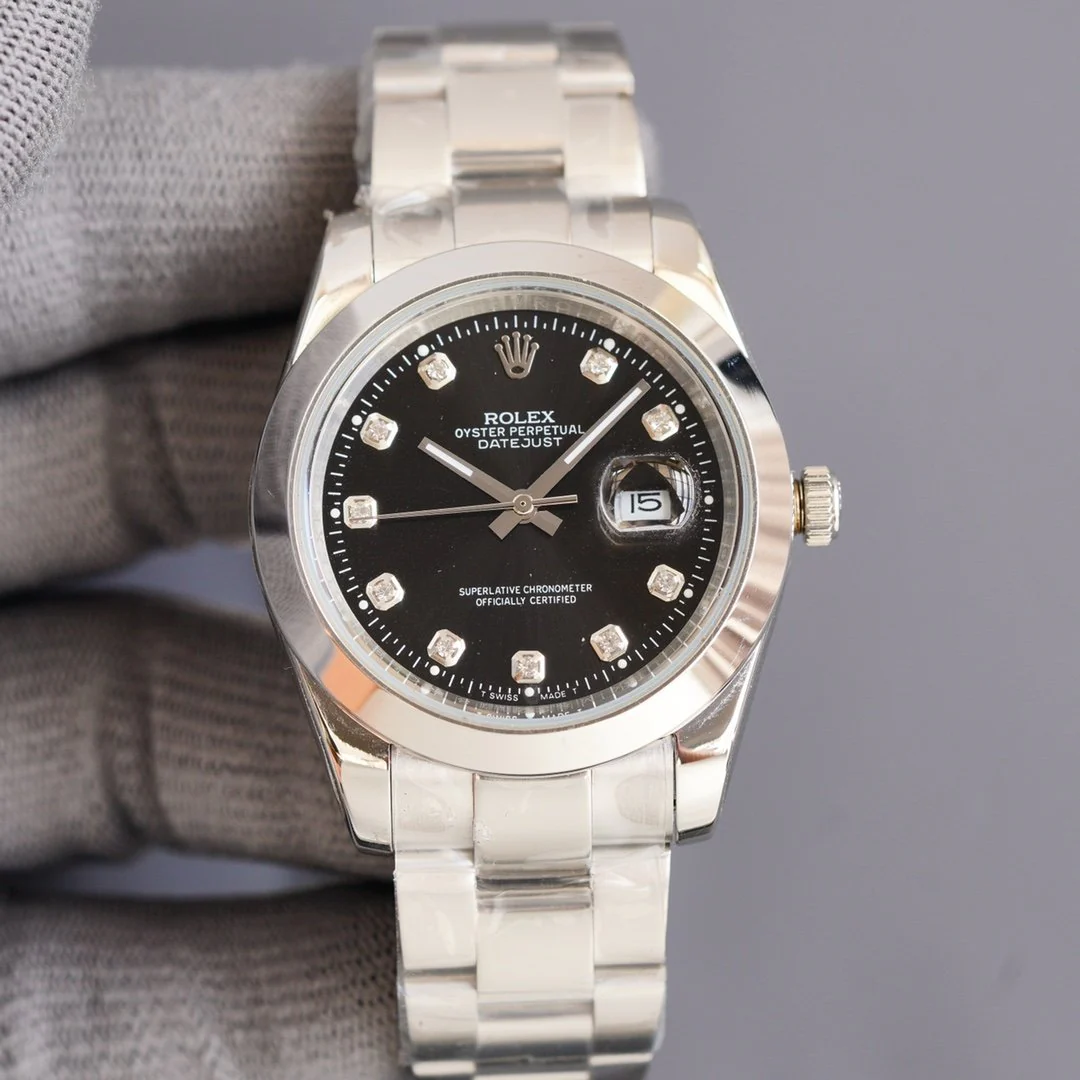 DATEJUST 41MM STEEL SMOOTH BEZEL DIAMOND NUMERALS