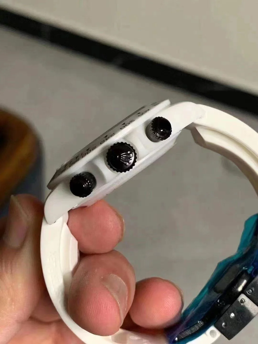 DAYTONA CUSTOM AET 40MM CUSTOM WHITE CERAMIC BLACK WHITE DIAL