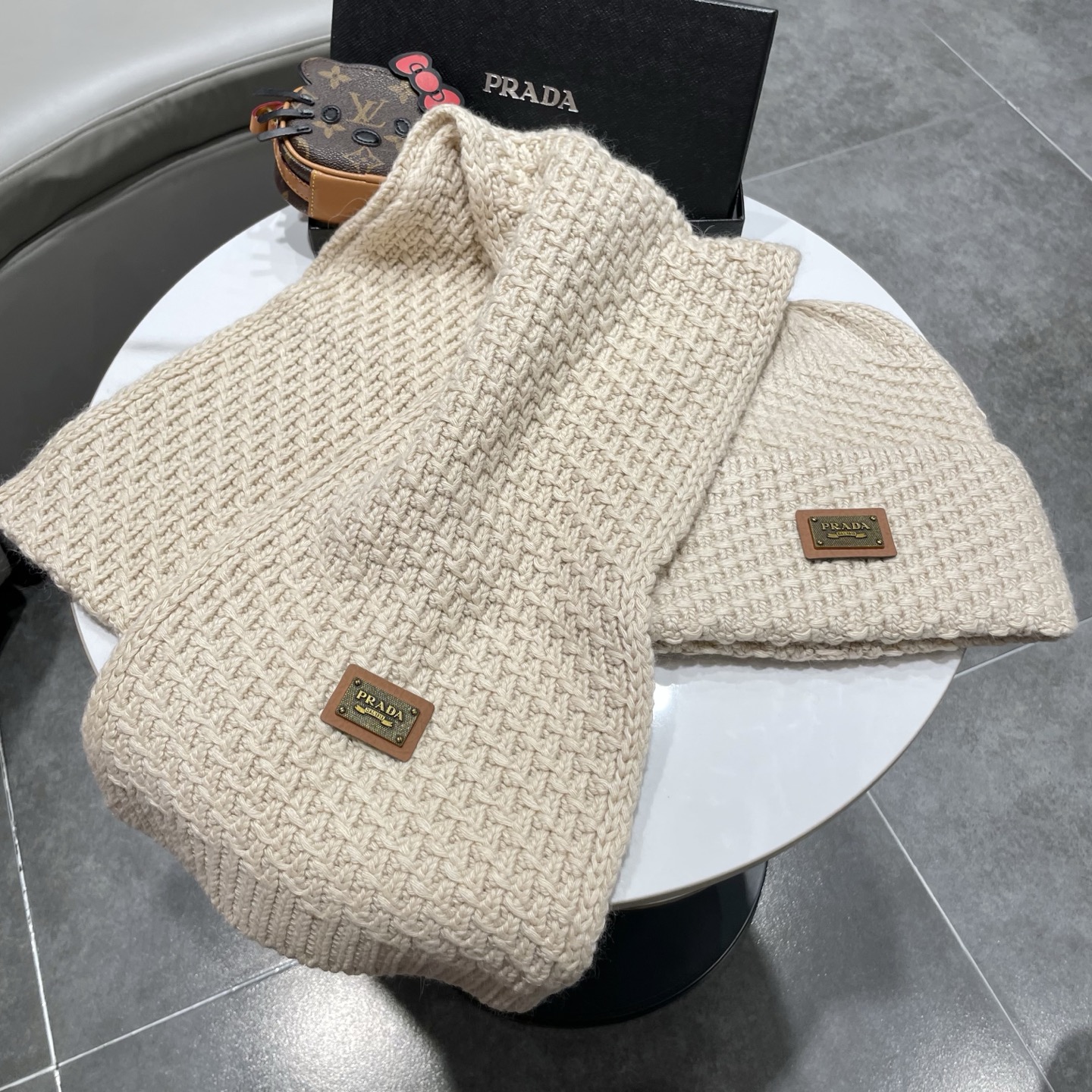 Prada Knitted Hat+Scarf