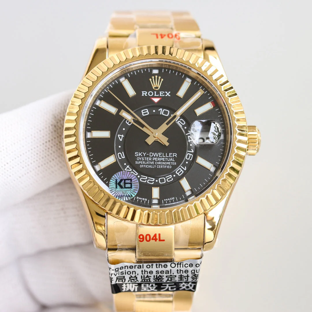 SKY-DWELLER 42MM WHITE DIAL RING COMMAND GOLD OYSTERSTEEL