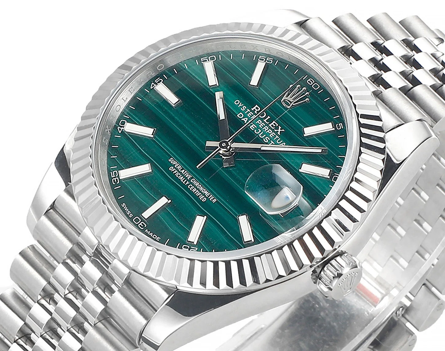 DATEJUST 41MM CUSTOM STEEL CASE MALACHITE DIAL