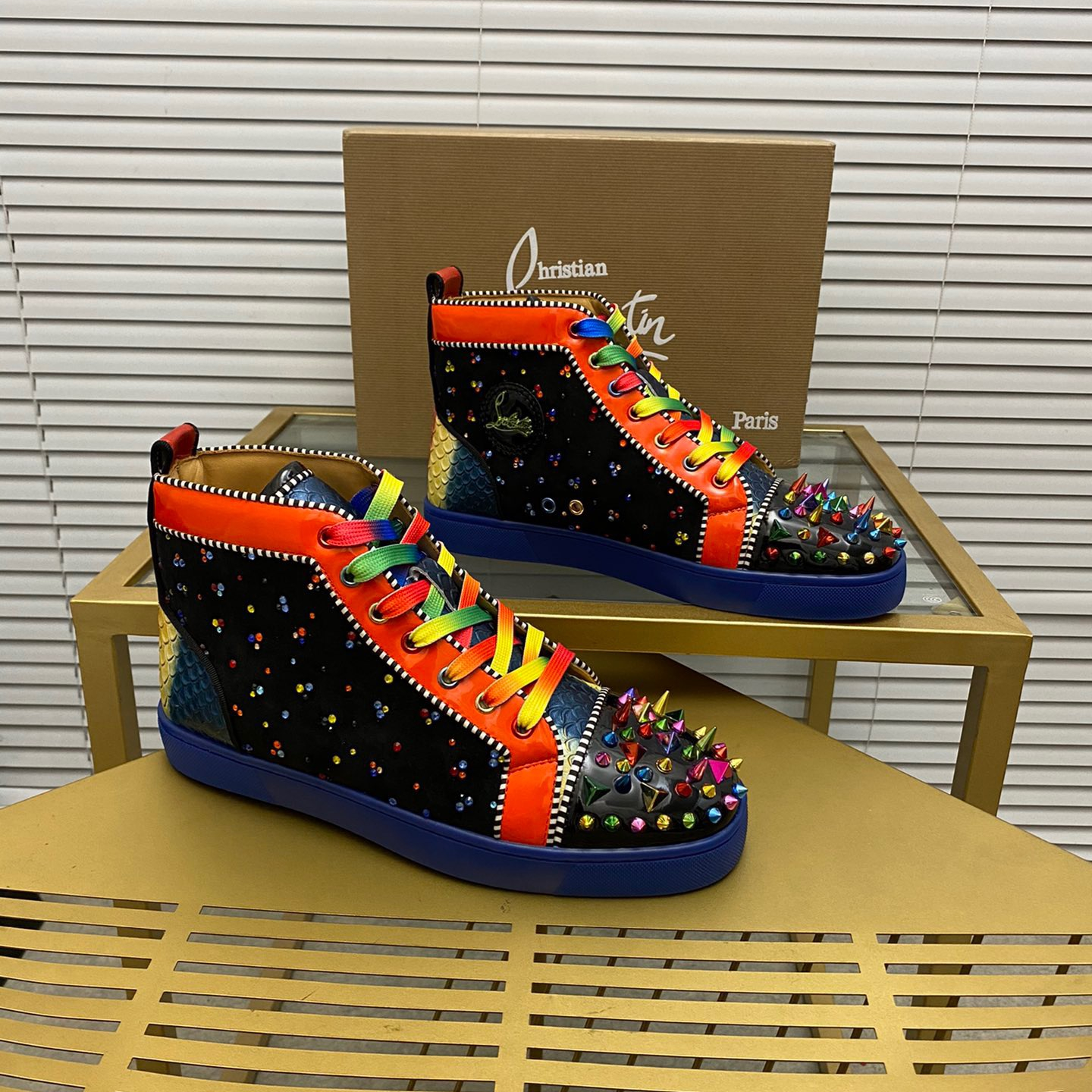 Christian Louboutin Lou Pik Pik High-Top Sneaker Size 36-46  7-Color