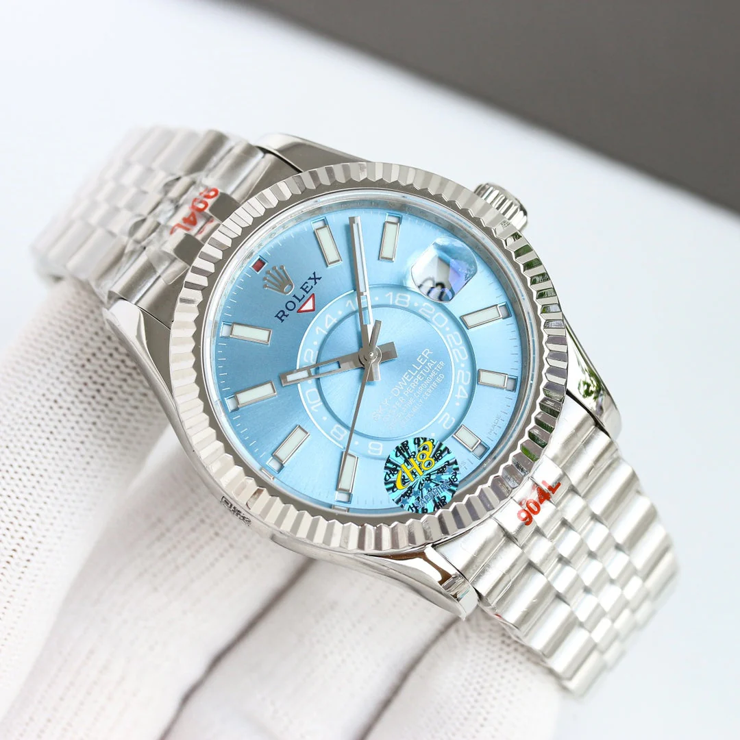 Rolex Sky-Dweller 42mm Silver Blue Green Dial