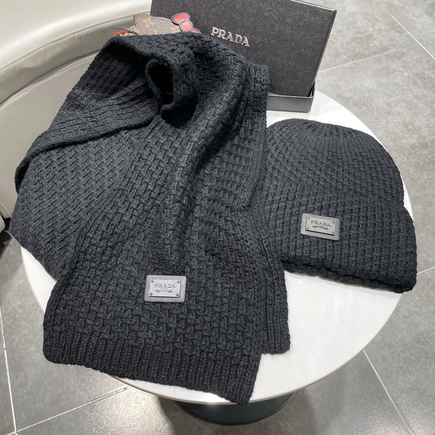 Prada Knitted Hat+Scarf