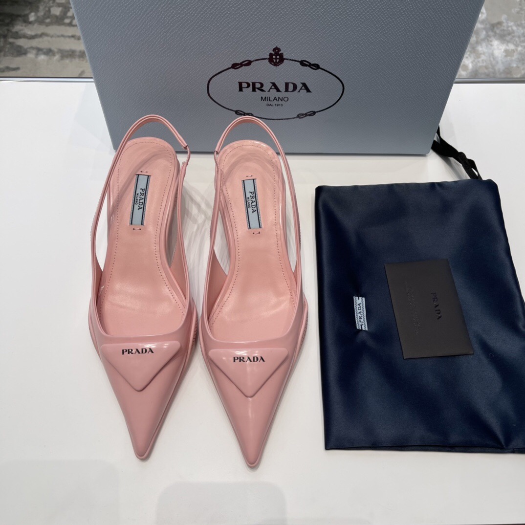 Prada Soft Padded Leather Slingback Pumps Size 35-41 4-Color