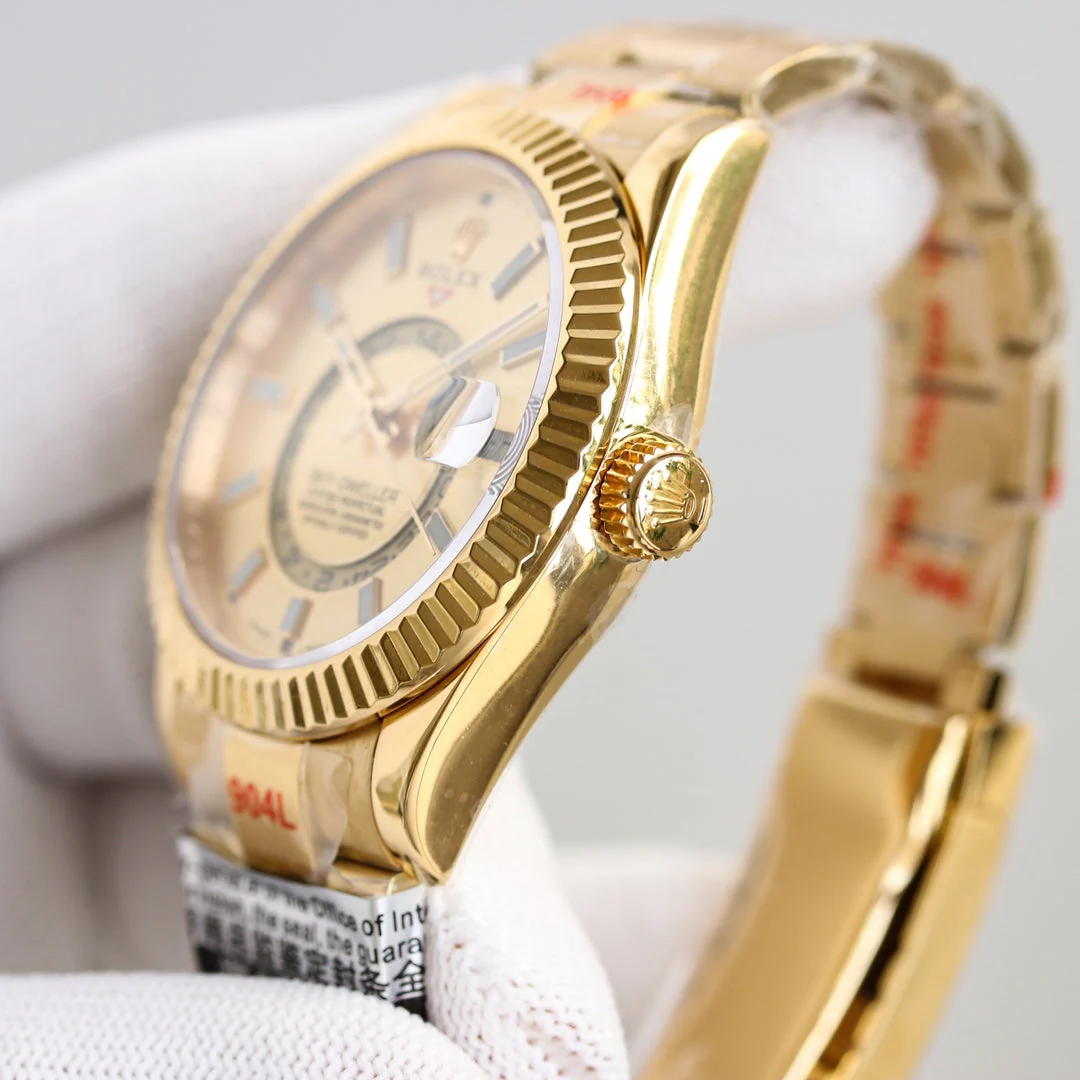 SKY-DWELLER 42MM WHITE DIAL RING COMMAND GOLD OYSTERSTEEL