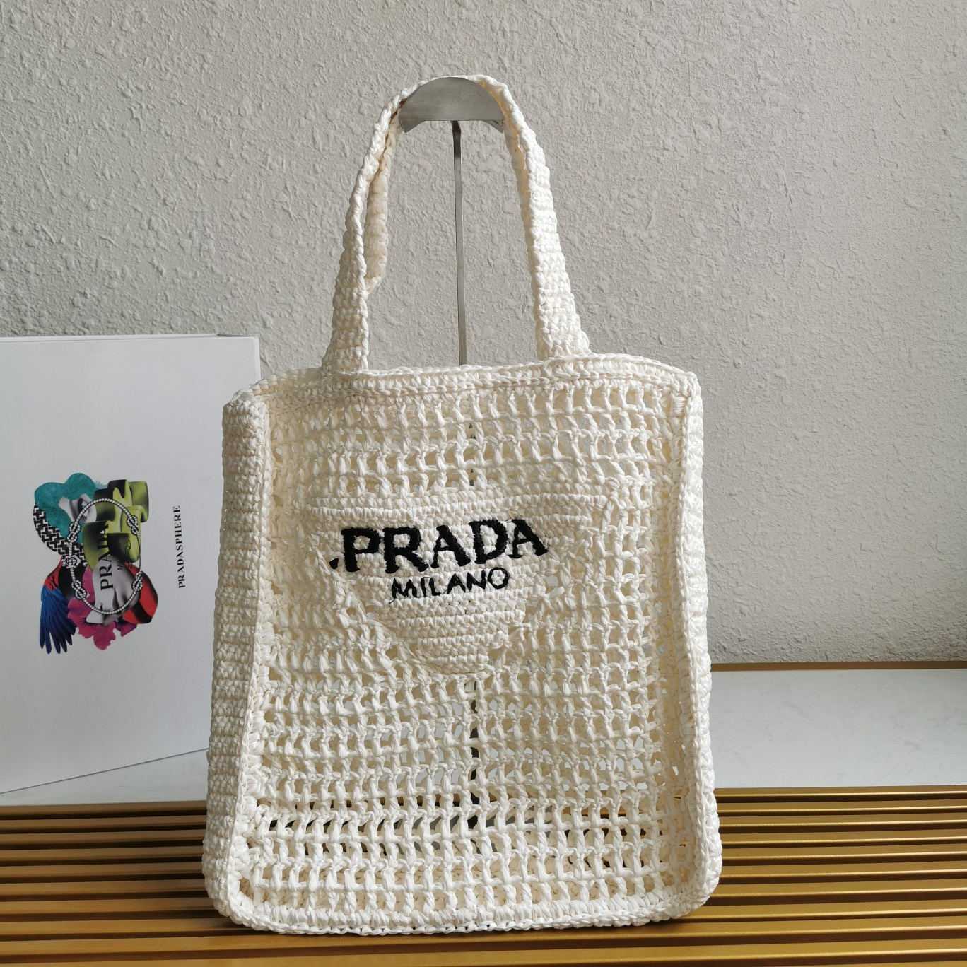 Prada 1BG393 Raffia Tote Bags Size 36*38*3cm