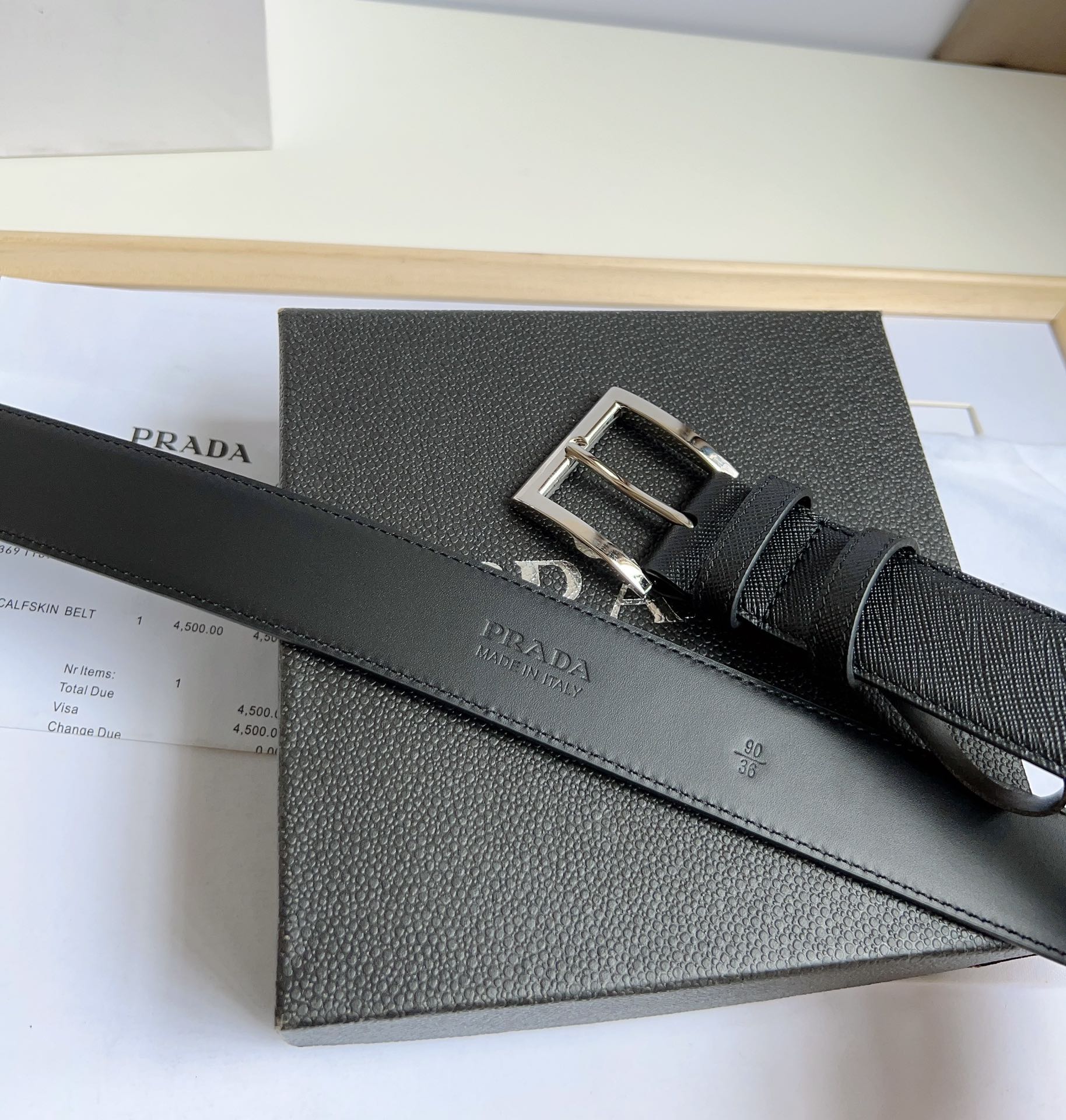 Prada Men/Women Belt Width 3.5cm