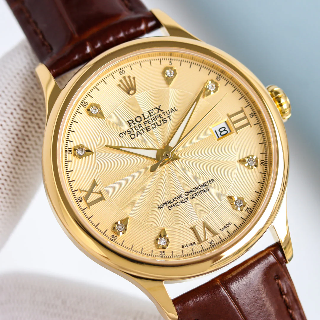 Rolex Datejust 40mm Gold Leather