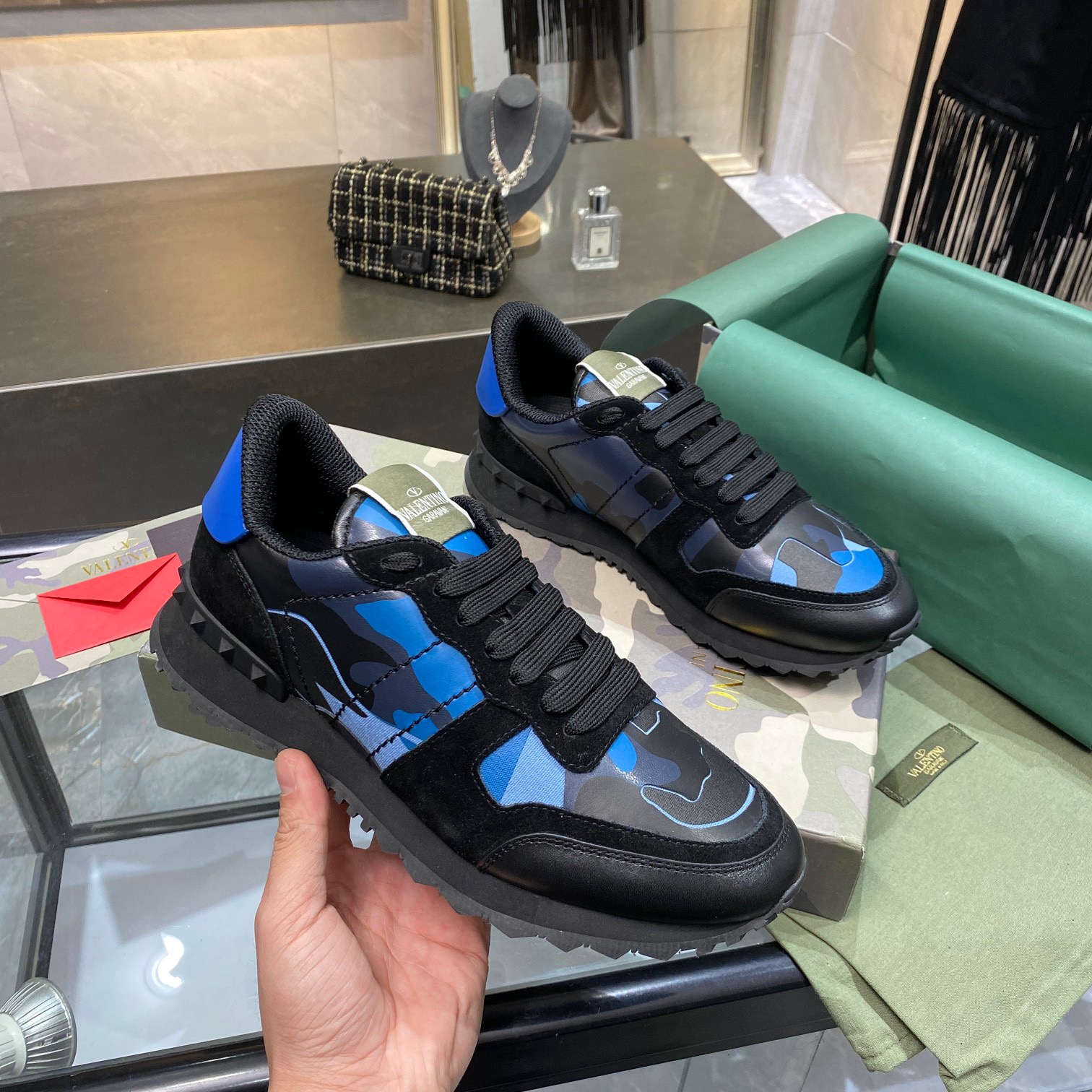 Valentino Camouflage Rockrunner Sneaker Size 39-45   11-Color