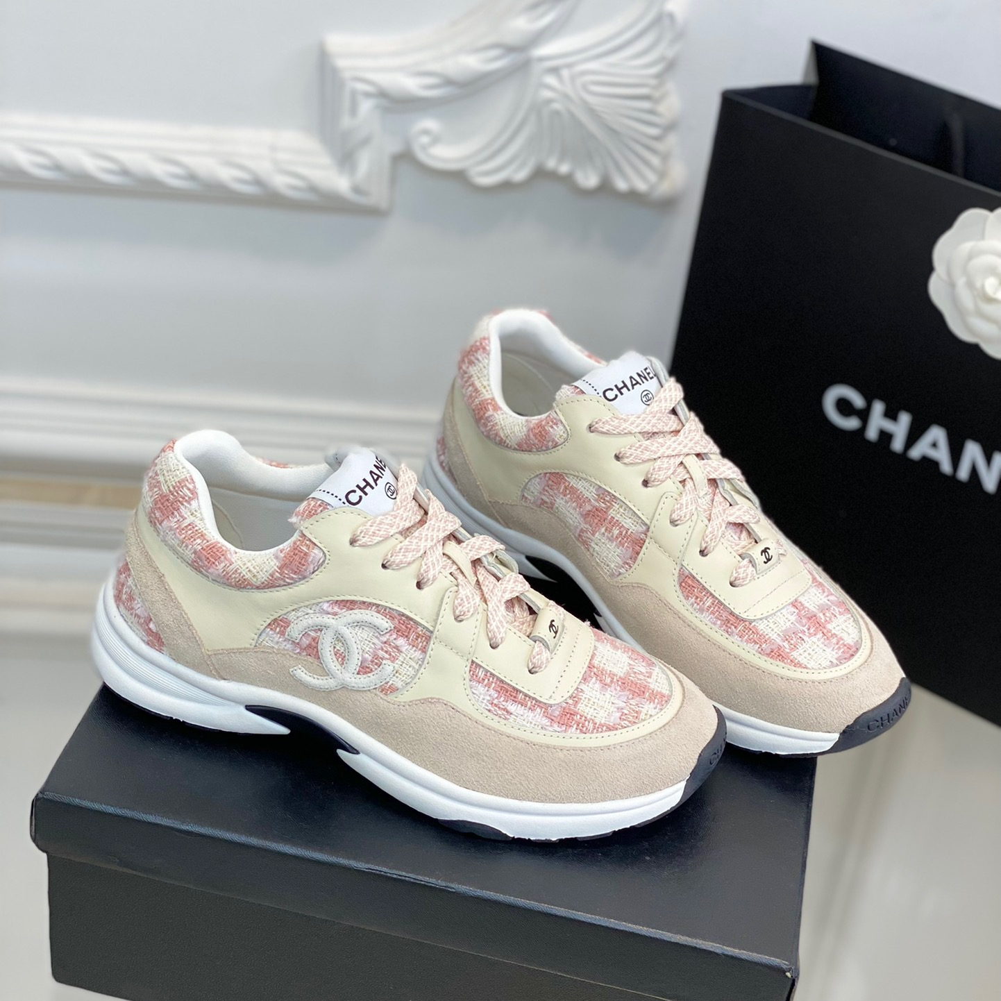 Chanel 2023 New Coton Tweed Sneaker Size 35-41  3-Color