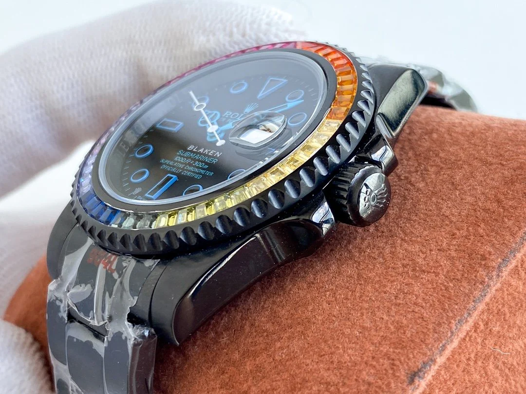 SUBMARINER DATE 40 CUSTOM RAINBOW BLACK BLUE LIMITED EDITION