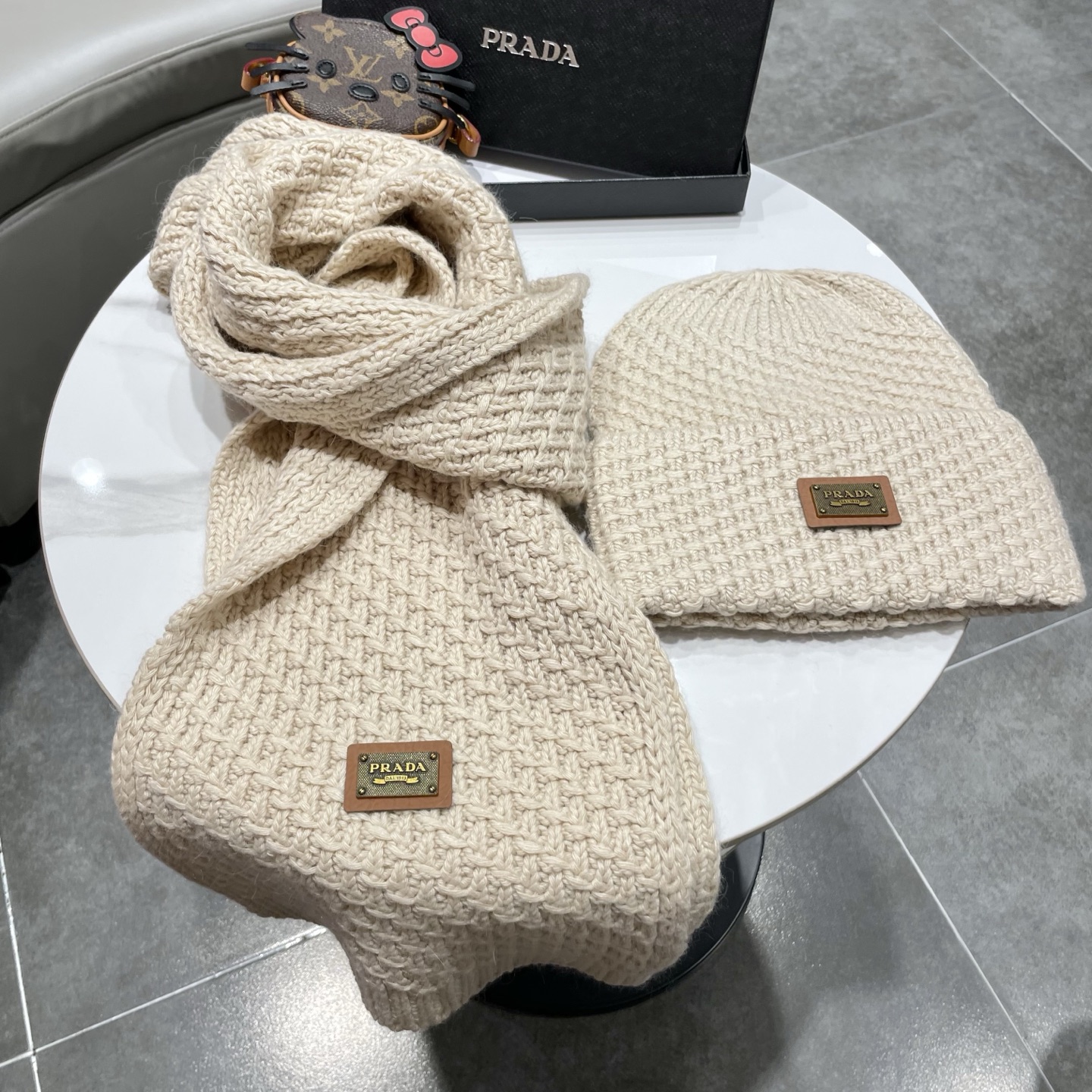 Prada Knitted Hat+Scarf