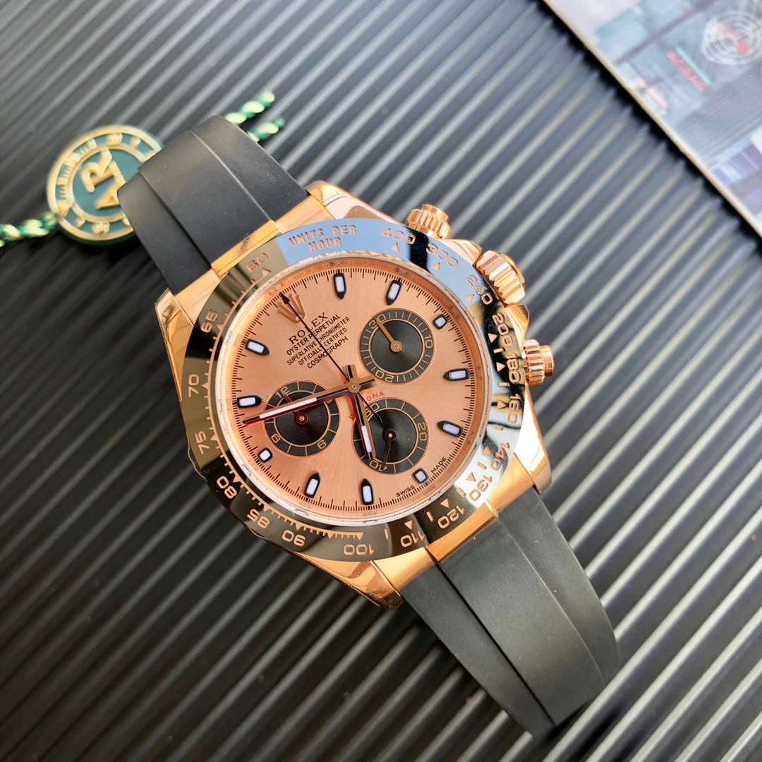 DAYTONA 40MM COPPER DIAL BLACK RUBBER STRAP