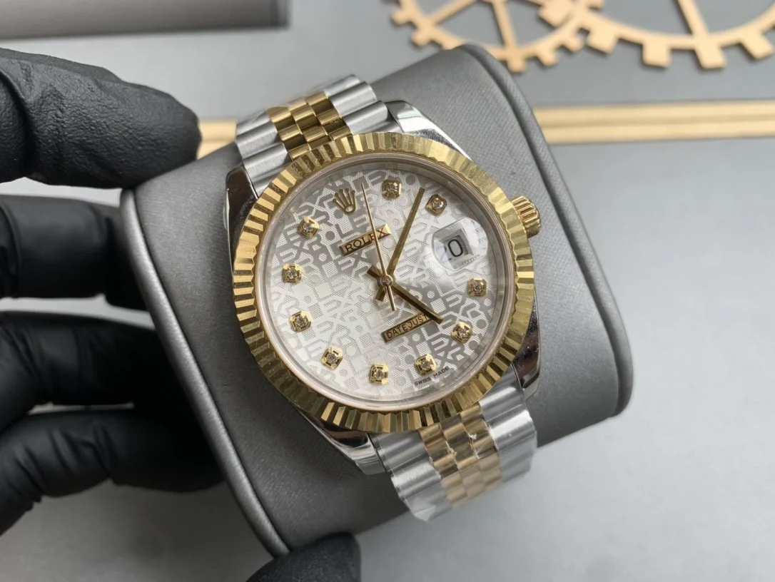 DATEJUST 41 TWO-TONE GREY DIAL DIAMOND NUMERALS