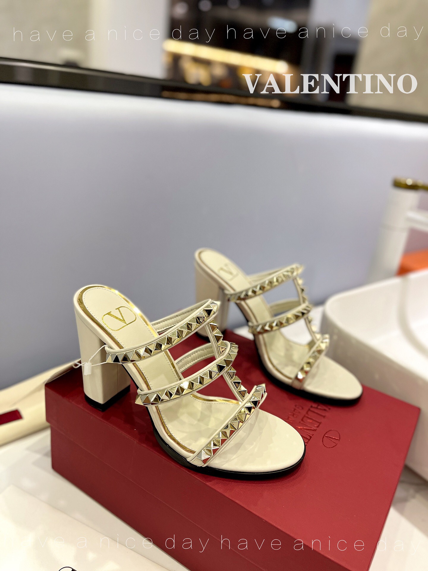 Valentino Rockstud Calfskin Leather Pumps Size 35-41 5-Color
