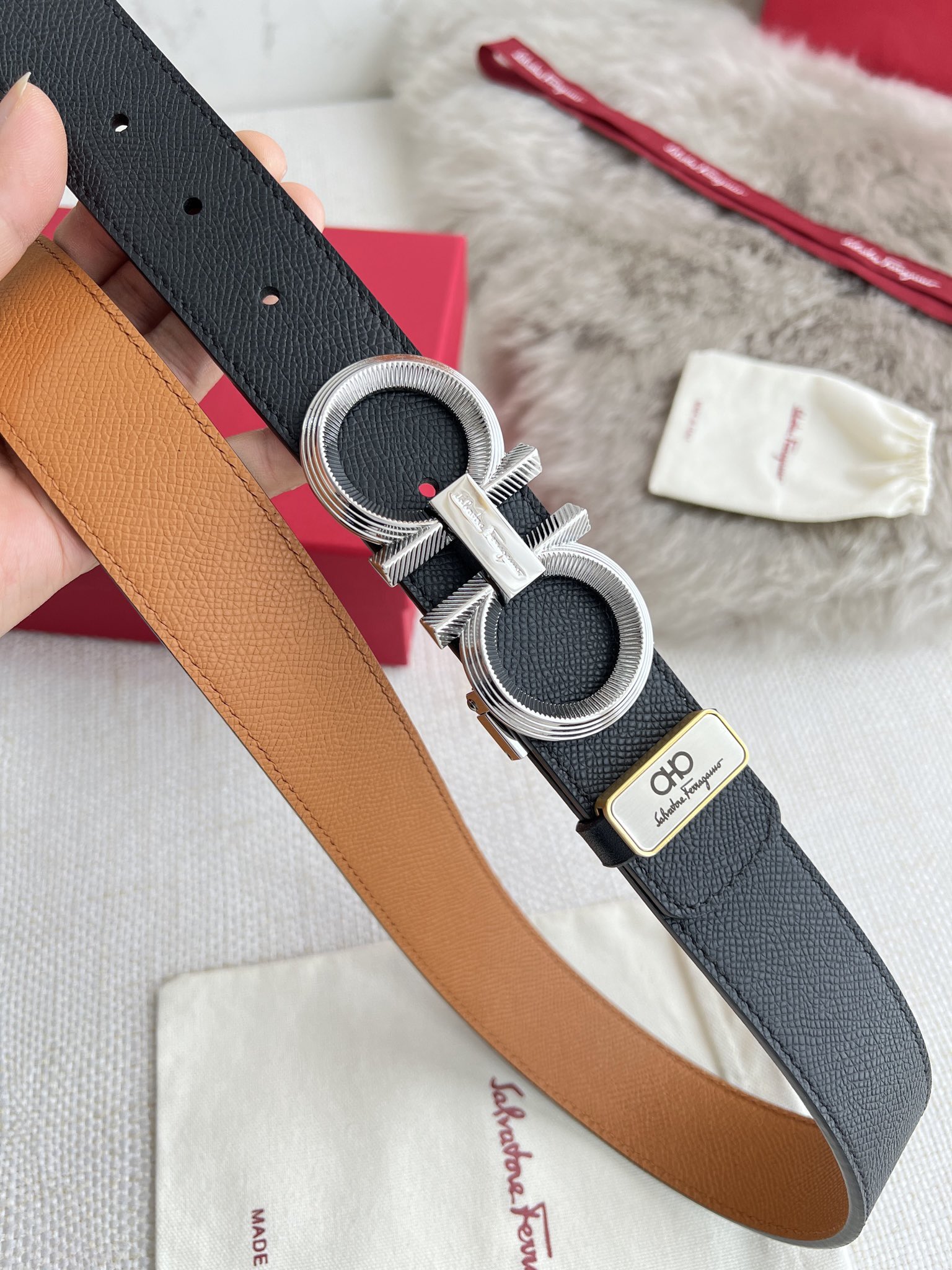 Ferragamo Men Belt Width 3.5cm