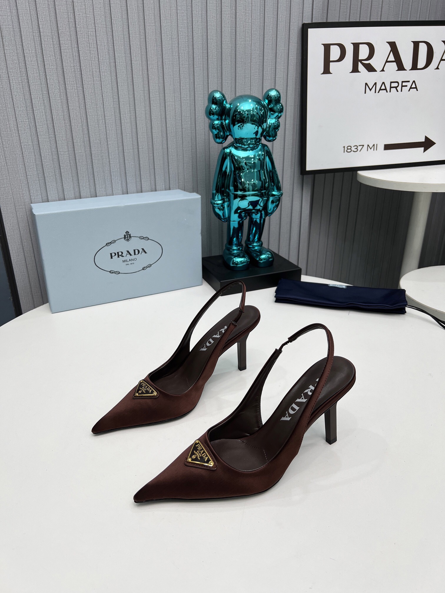 Prada Brushed Leather Slingback Pumps Size 35-41