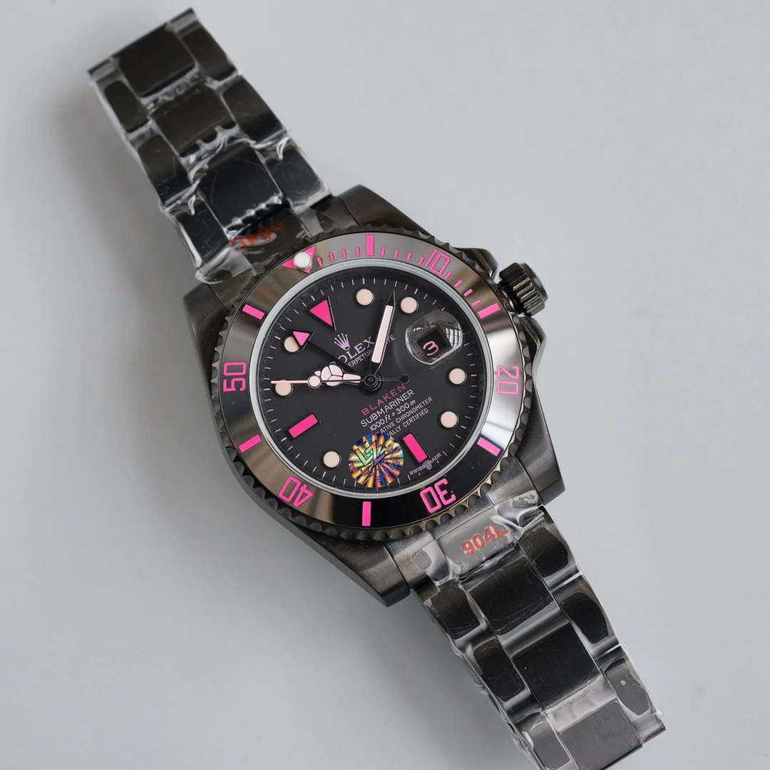 SUBMARINER CUSTOM BLAKEN BLACK PINK NUMERALS