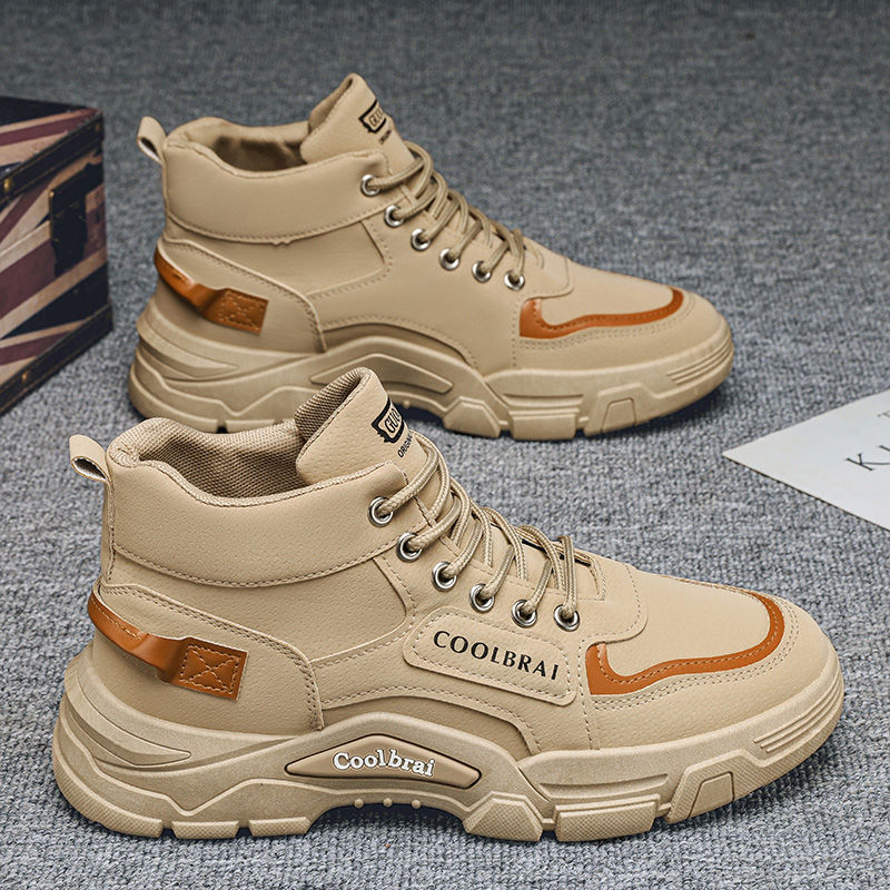 High Top Men's Shoes Winter New Workwear Wind Outdoor Hiking Labor Protection Construction Site Work Anti-Slip Wear-Resistant Martin Boots