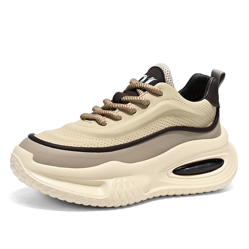 2026 Spring New Fashion Trend Sports and Leisure Shoes Men's Versatile Thick Sole Height Increasing Wear-Resistant Dad Shoes