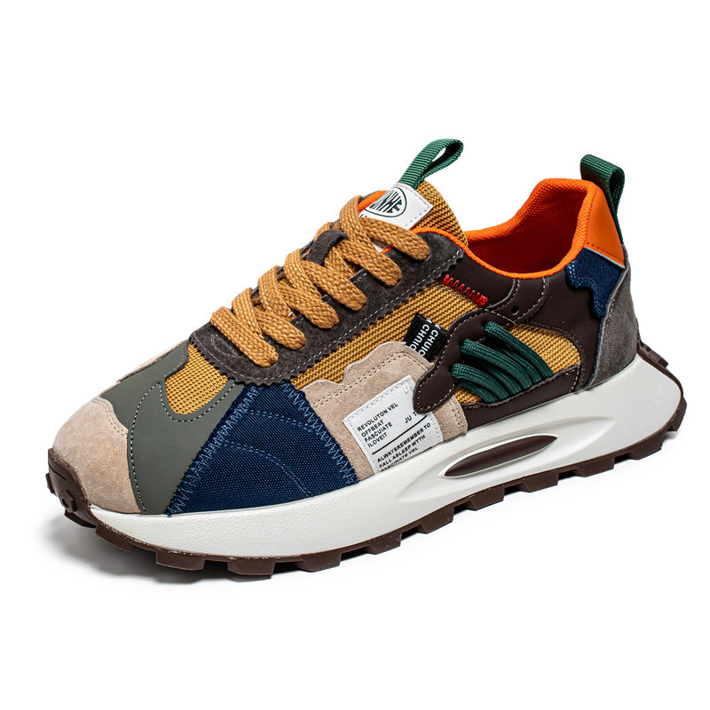 Men's New Lightweight Thick Soled Forrest Sneakers, Trendy and Versatile, Low Top Casual Board Shoes