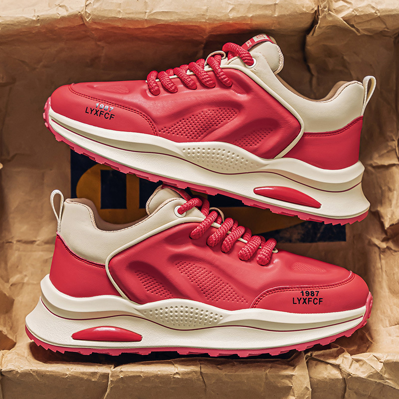 2026 Spring New Men's Shoes Low Top Soft Sole Breathable Color Blocking Versatile Trendy Casual Sports Shoes