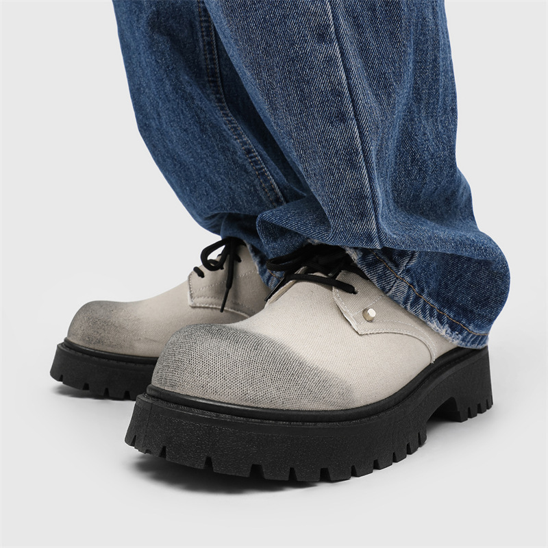 2026 Men's Original Design Big Toe Shoes, Winter Breathable British Style Thick Soled Height Increasing Casual Shoes