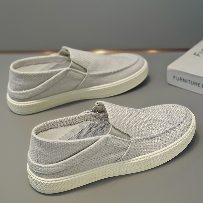 Canvas Men's Shoes, Summer Linen Shoes, One Foot Shoes, Men's Sports and Leisure Board Shoes, Versatile Lazy and Trendy Shoes