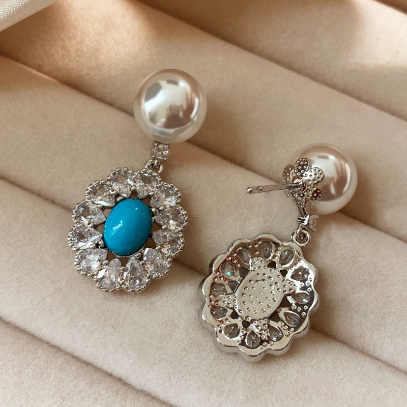 2026 Full Diamond Pearl Earrings for Women High End Charm Earrings