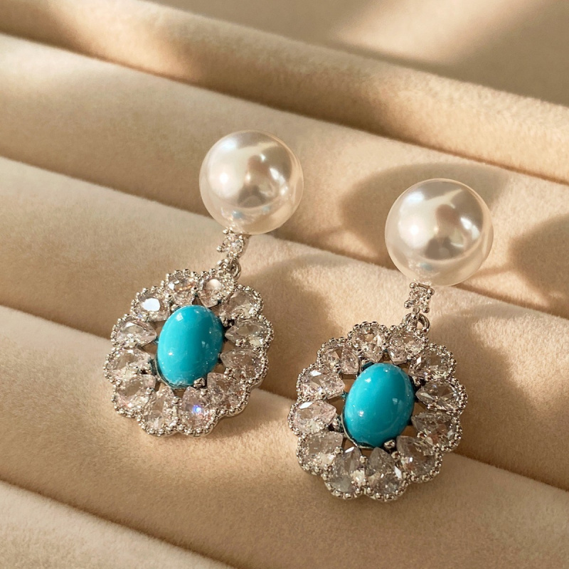 2026 Full Diamond Pearl Earrings for Women High End Charm Earrings