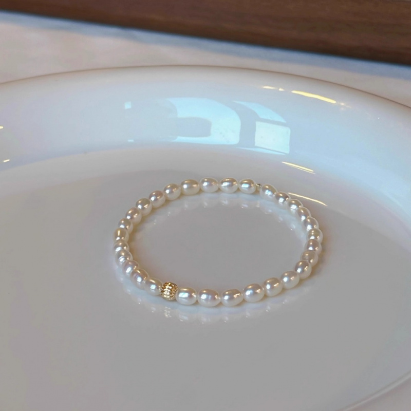 Natural Pearl Splicing Small Gold Bead Temperament Fashionable Bracelet With High-End Feel Light Luxury Bracelet