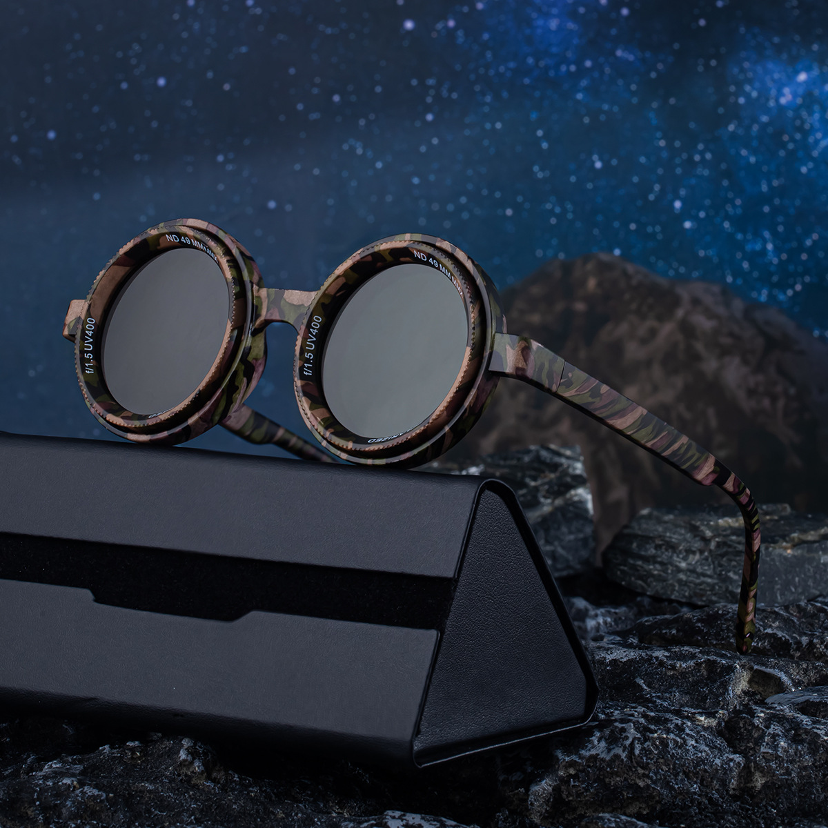 Night Driving Glasses Round Frame ND Adjustable Zoom Men's Sunglasses 2026 New Polarized Glasses Sunglasses