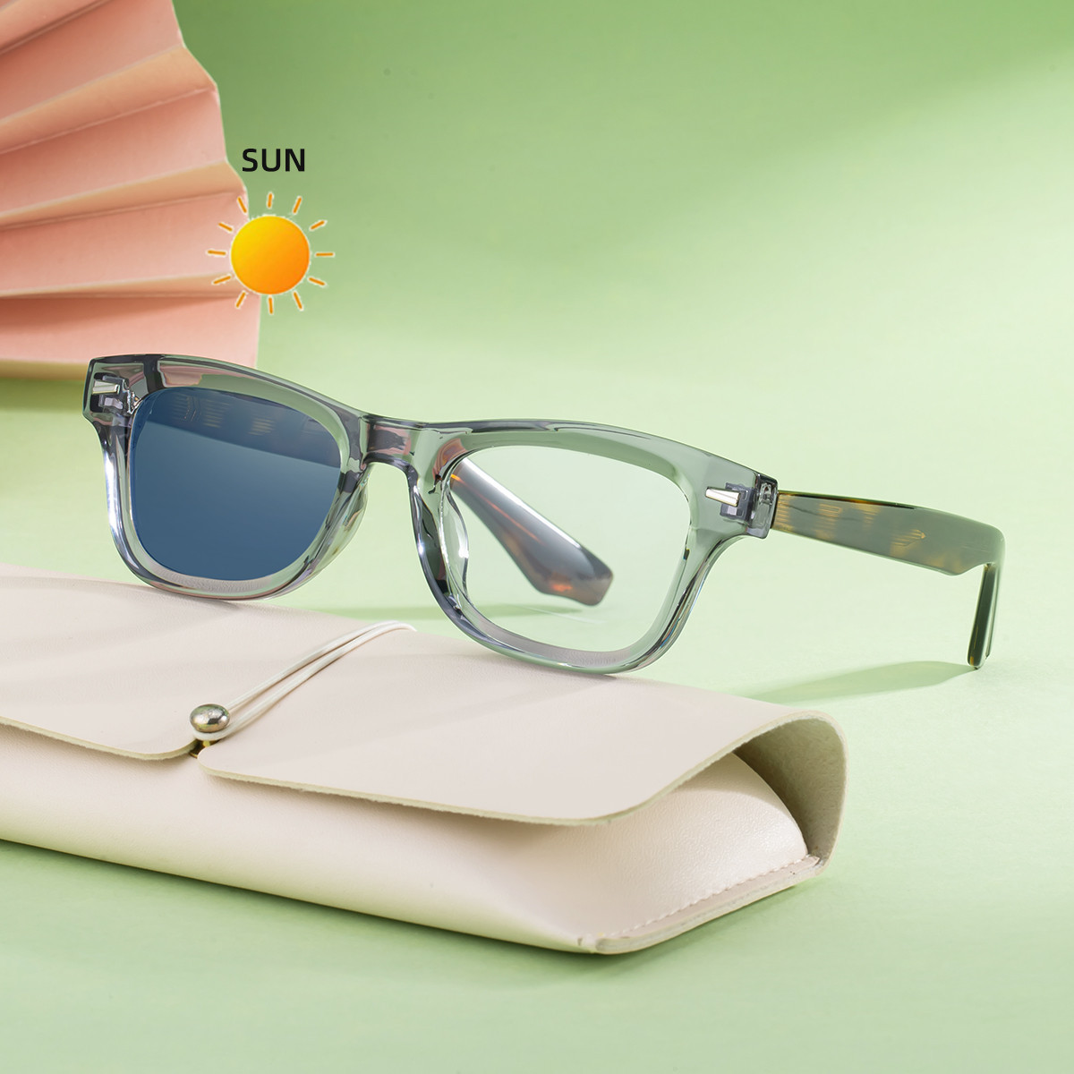 2026 New European and American Fashion Square Small Frame Color Changing Sunglasses for Women's Sunscreen Sunglasses