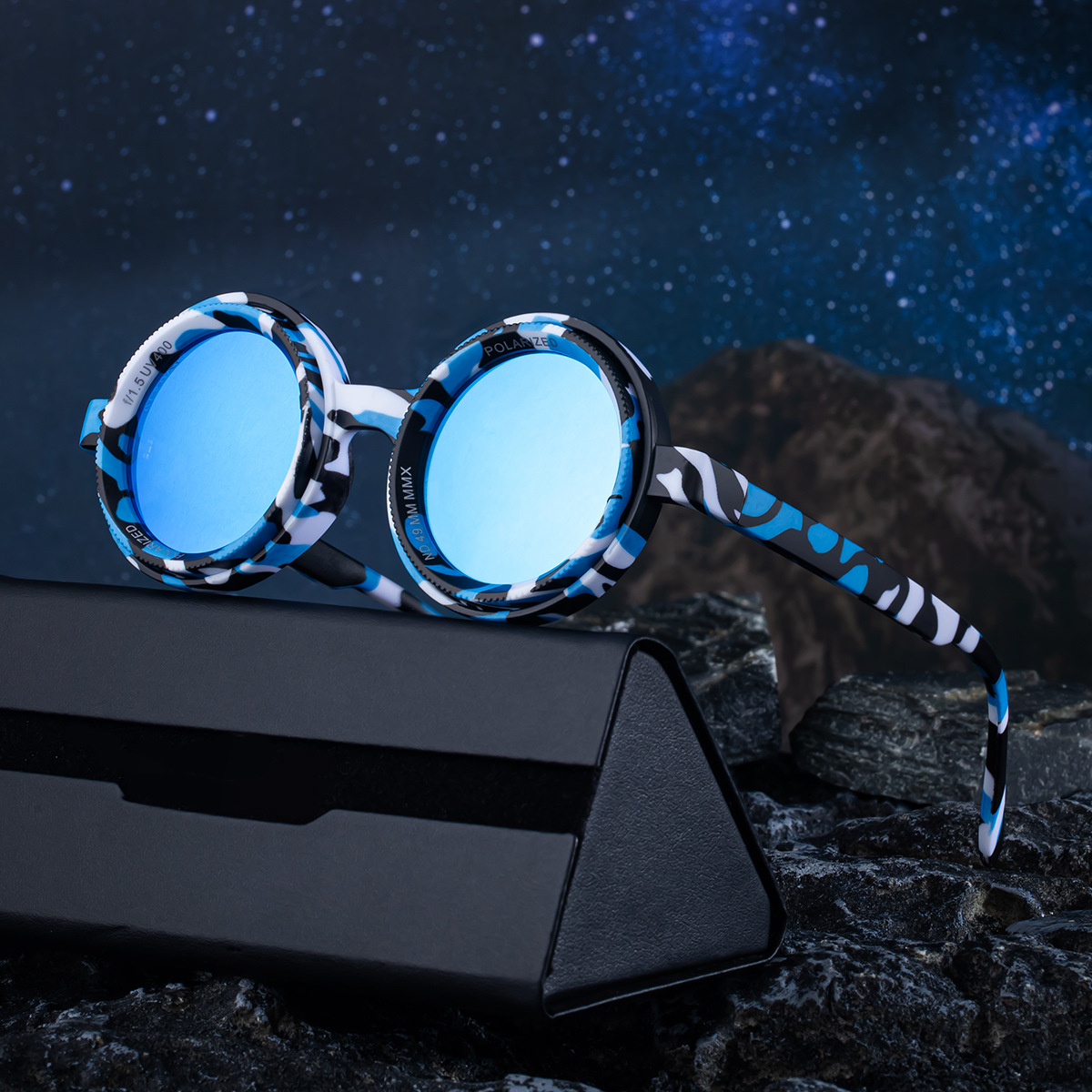 Night Driving Glasses Round Frame ND Adjustable Zoom Men's Sunglasses 2026 New Polarized Glasses Sunglasses