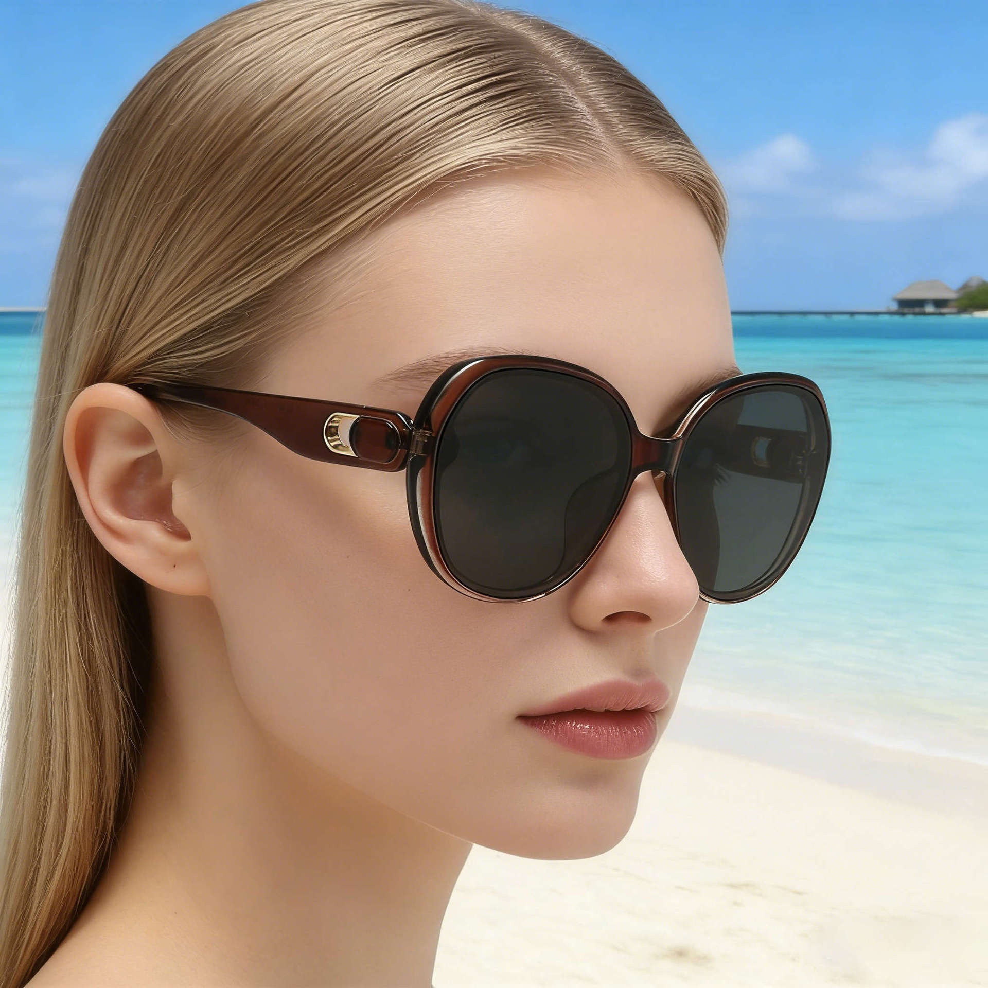 2026 New Fashionable Square Frame Polarized Sunglasses For Women