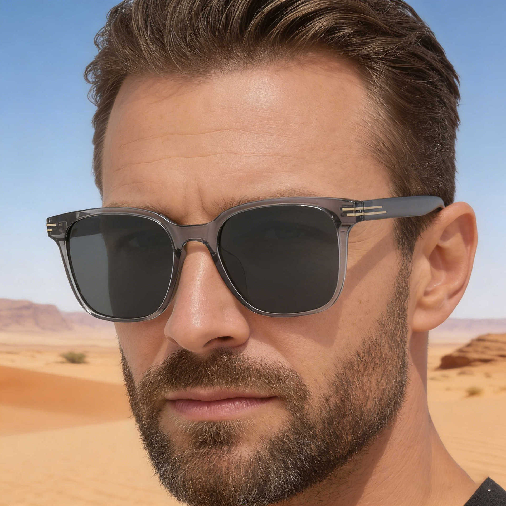 New Fashion Square Frame Polarized Sunglasses For Men'S Personalized Outdoor Driving Sunscreen Sunglasses