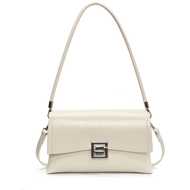 2026 New Underarm Bag Women's Retro Leisure Crossbody Bag Light Luxury Oil Wax Leather Small Square Bag