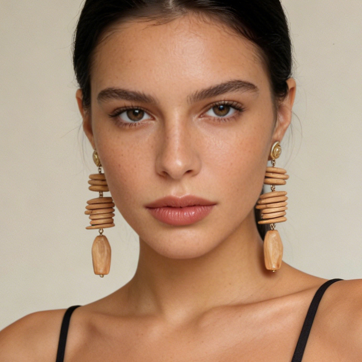 Cross Border European And American Retro Personalized Design Sense Geometric Resin Coral Alloy Conch Long Earrings Ocean Wind