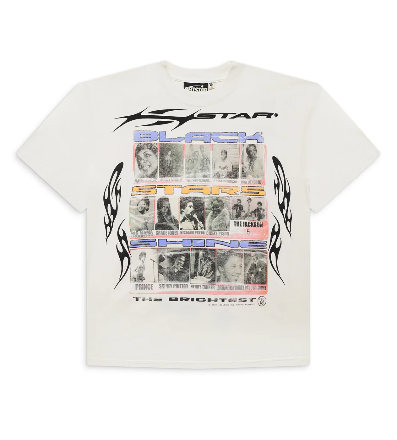 Hellstar Black Stars Shine Tee White