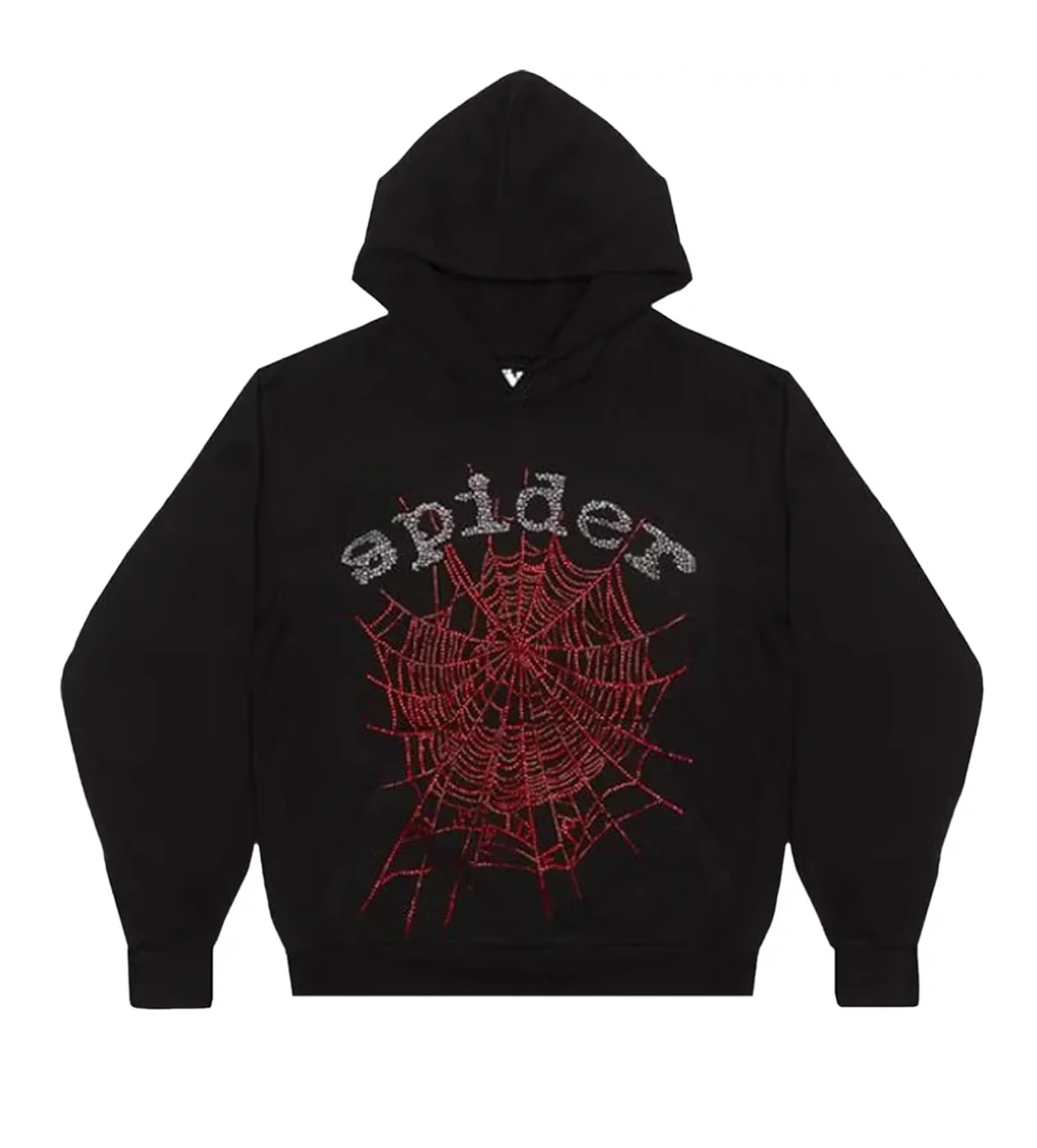 Sp5der OG Rhinestone Hoodie Black