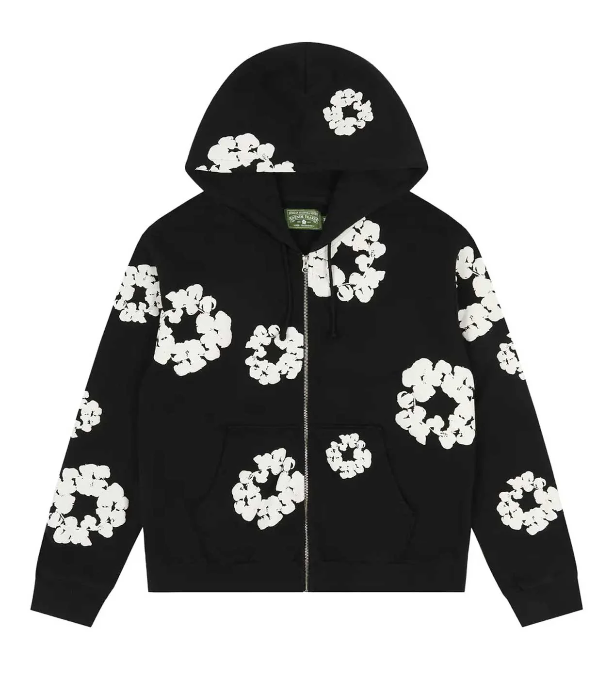 Denim Tears Cotton Wreath Zip up Hoodie Black